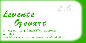 levente ozsvart business card